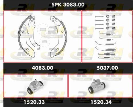 Roadhouse SPK 3083.00 - Комплект гальм, барабанний механізм autozip.com.ua