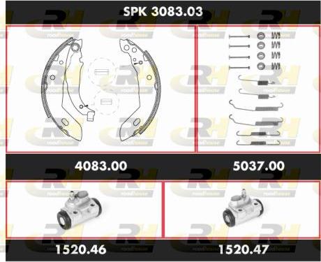 Roadhouse SPK 3083.03 - Комплект гальм, барабанний механізм autozip.com.ua