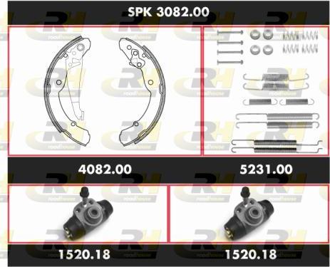 Roadhouse SPK 3082.00 - Комплект гальм, барабанний механізм autozip.com.ua