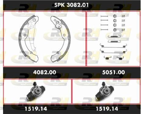 Roadhouse SPK 3082.01 - Комплект гальм, барабанний механізм autozip.com.ua