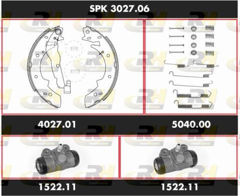 Roadhouse SPK 3027.06 - Комплект гальм, барабанний механізм autozip.com.ua