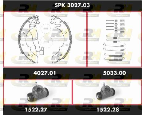 Roadhouse SPK 3027.03 - Комплект гальм, барабанний механізм autozip.com.ua