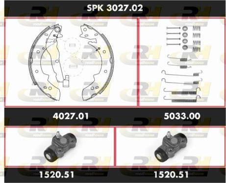 Roadhouse SPK 3027.02 - Комплект гальм, барабанний механізм autozip.com.ua