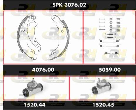 Roadhouse SPK 3076.02 - Комплект гальм, барабанний механізм autozip.com.ua