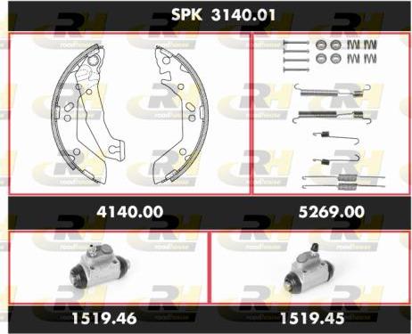 Roadhouse SPK 3140.01 - Комплект гальм, барабанний механізм autozip.com.ua