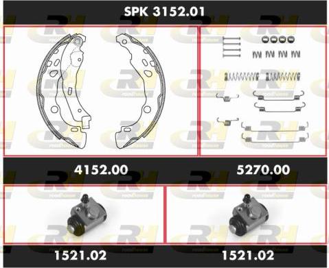 Roadhouse SPK 3152.01 - Комплект гальм, барабанний механізм autozip.com.ua