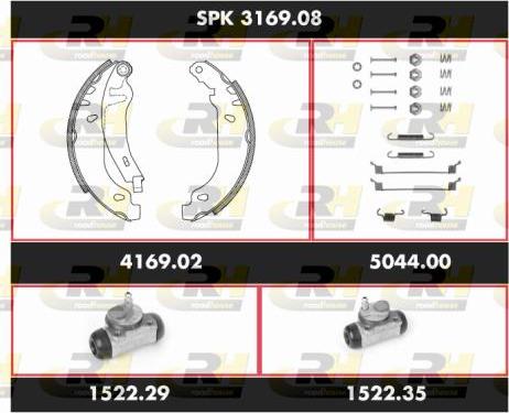 Roadhouse SPK 3169.08 - Комплект гальм, барабанний механізм autozip.com.ua