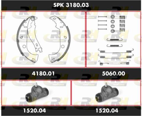 Roadhouse SPK 3180.03 - Комплект гальм, барабанний механізм autozip.com.ua