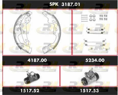 Roadhouse SPK 3187.01 - Комплект гальм, барабанний механізм autozip.com.ua