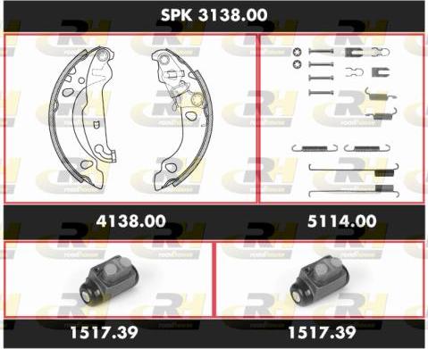 Roadhouse SPK 3138.00 - Комплект гальм, барабанний механізм autozip.com.ua