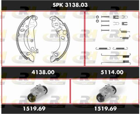 Roadhouse SPK 3138.03 - Комплект гальм, барабанний механізм autozip.com.ua