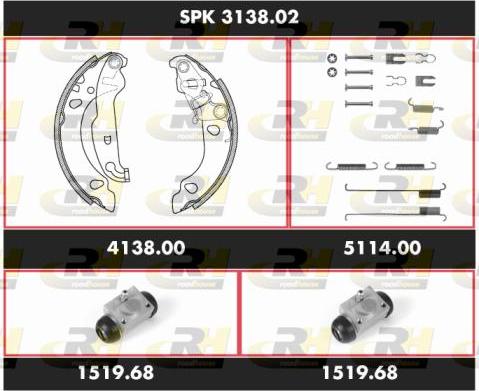 Roadhouse SPK 3138.02 - Комплект гальм, барабанний механізм autozip.com.ua