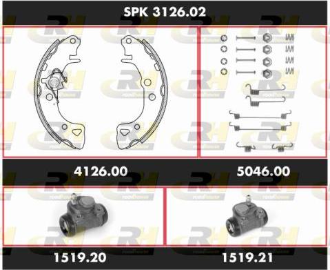 Roadhouse SPK 3126.02 - Комплект гальм, барабанний механізм autozip.com.ua