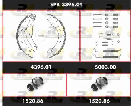 Roadhouse SPK 3396.04 - Комплект гальм, барабанний механізм autozip.com.ua