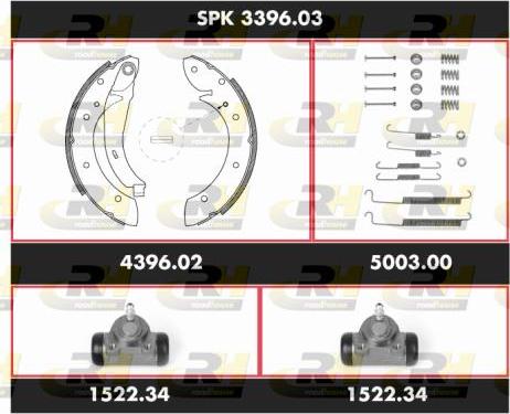 Roadhouse SPK 3396.03 - Комплект гальм, барабанний механізм autozip.com.ua