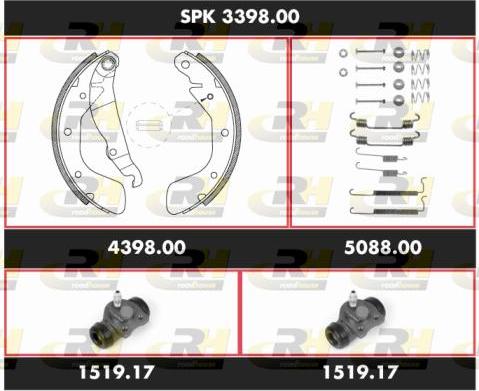 Roadhouse SPK 3398.00 - Комплект гальм, барабанний механізм autozip.com.ua