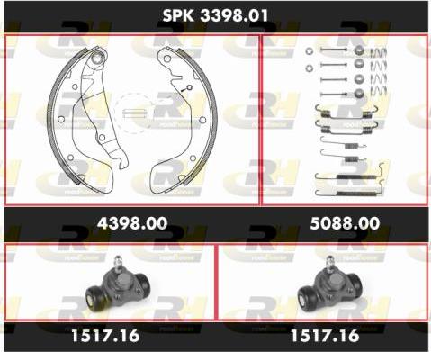 Roadhouse SPK 3398.01 - Комплект гальм, барабанний механізм autozip.com.ua