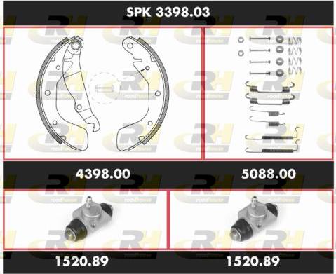 Roadhouse SPK 3398.03 - Комплект гальм, барабанний механізм autozip.com.ua