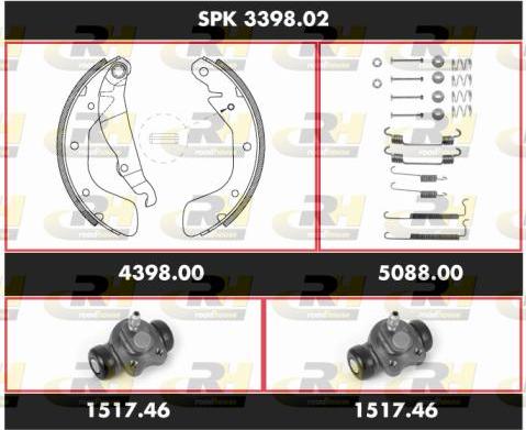 Roadhouse SPK 3398.02 - Комплект гальм, барабанний механізм autozip.com.ua