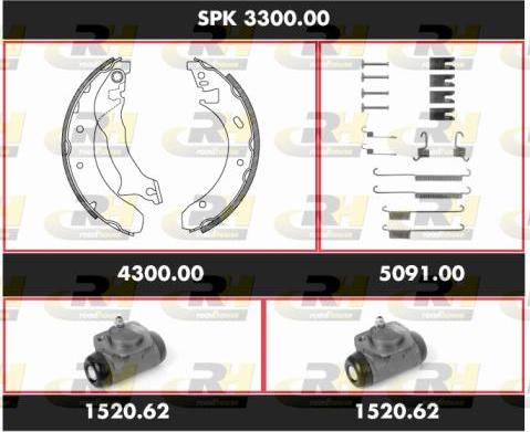 Roadhouse SPK 3300.00 - Комплект гальм, барабанний механізм autozip.com.ua