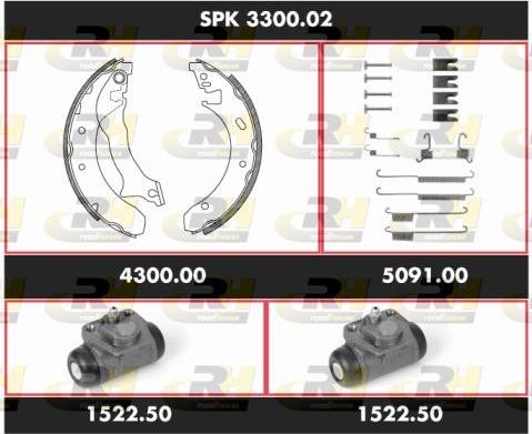 Roadhouse SPK 3300.02 - Комплект гальм, барабанний механізм autozip.com.ua