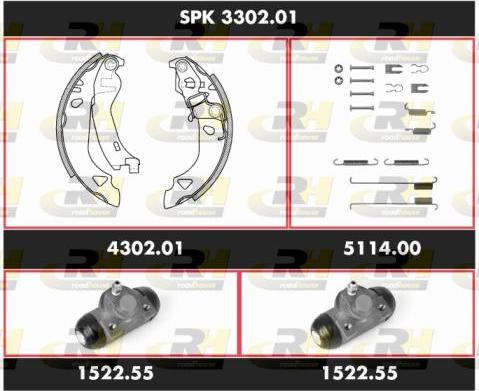 Roadhouse SPK 3302.01 - Комплект гальм, барабанний механізм autozip.com.ua