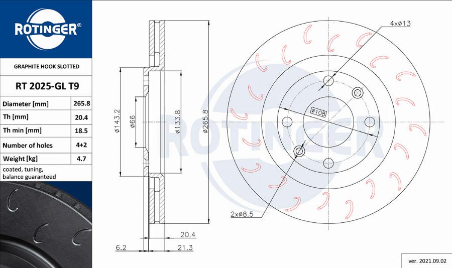 Rotinger RT 2025-GL T9 - Гальмівний диск autozip.com.ua