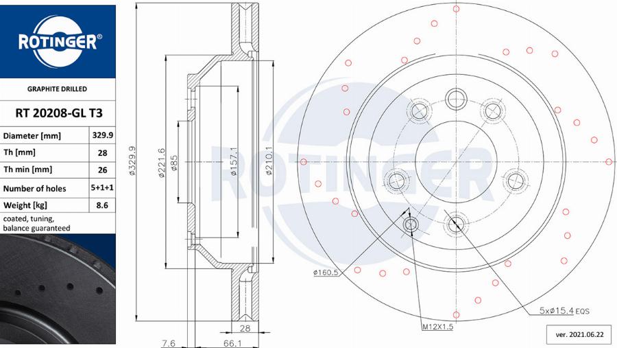 Rotinger RT 20208-GL T3 - Гальмівний диск autozip.com.ua