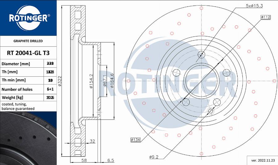 Rotinger RT 20720-GL T3 - Гальмівний диск autozip.com.ua