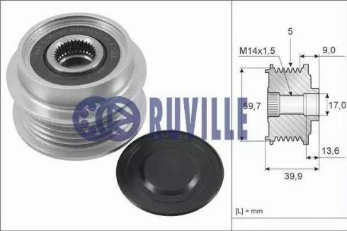 Ruville 59961 - Ремінний шків, генератор autozip.com.ua