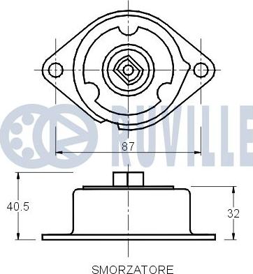 Ruville 540903 - Натягувач ременя, клинові зуб. autozip.com.ua