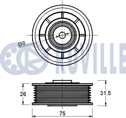 Ruville 540441 - Паразитний / провідний ролик, поліклиновий ремінь autozip.com.ua