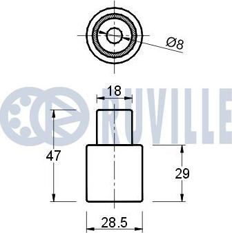 Ruville 540455 - Паразитний / Провідний ролик, зубчастий ремінь autozip.com.ua