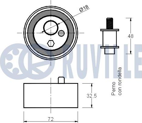 Ruville 540458 - Натяжна ролик, ремінь ГРМ autozip.com.ua