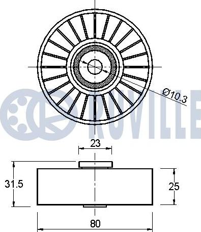 Ruville 540436 - Паразитний / провідний ролик, поліклиновий ремінь autozip.com.ua