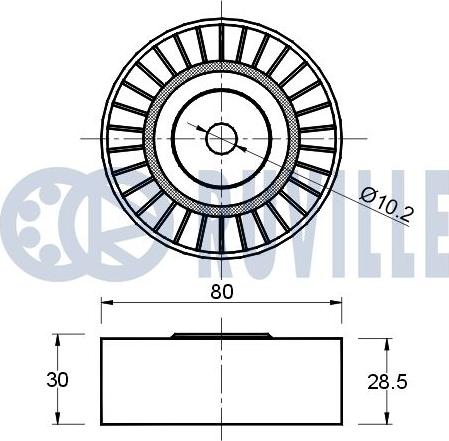 Ruville 540432 - Паразитний / провідний ролик, поліклиновий ремінь autozip.com.ua