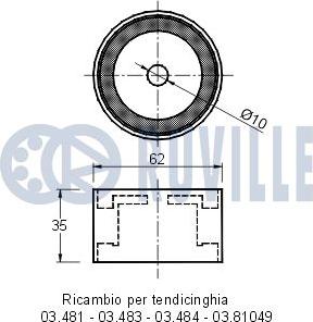 Ruville 540475 - Паразитний / Провідний ролик, зубчастий ремінь autozip.com.ua