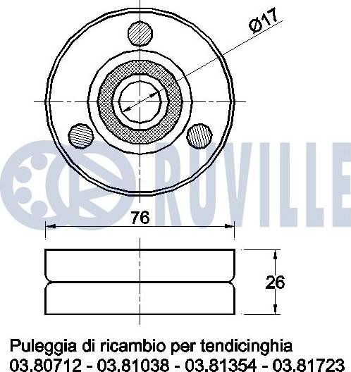 Ruville 540540 - Паразитний / провідний ролик, поліклиновий ремінь autozip.com.ua