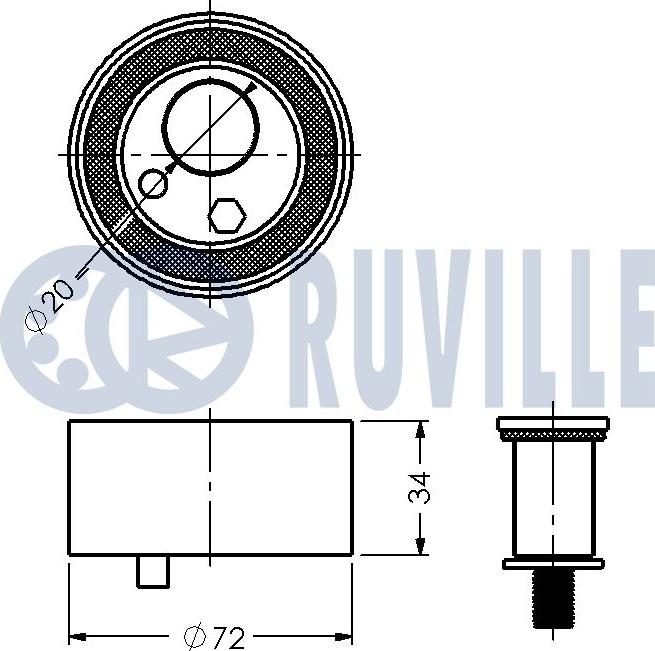 Ruville 540557 - Натяжна ролик, ремінь ГРМ autozip.com.ua