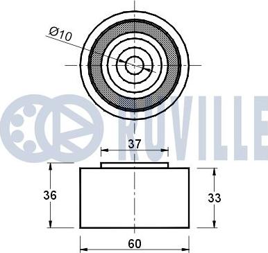 Ruville 540500 - Паразитний / Провідний ролик, зубчастий ремінь autozip.com.ua