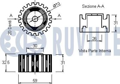 Ruville 540588 - Паразитний / Провідний ролик, зубчастий ремінь autozip.com.ua