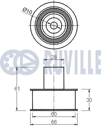 Ruville 540583 - Паразитний / Провідний ролик, зубчастий ремінь autozip.com.ua