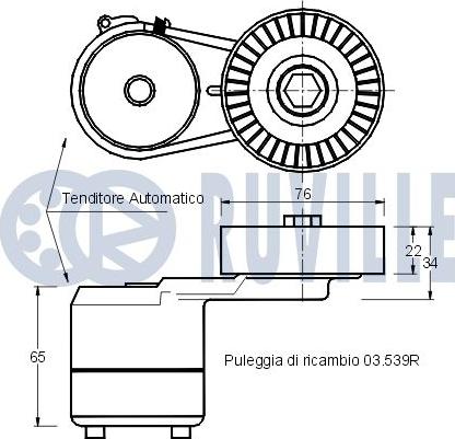 Ruville 540529 - Натягувач ременя, клинові зуб. autozip.com.ua