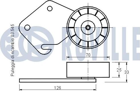 Ruville 540574 - Натягувач ременя, клинові зуб. autozip.com.ua