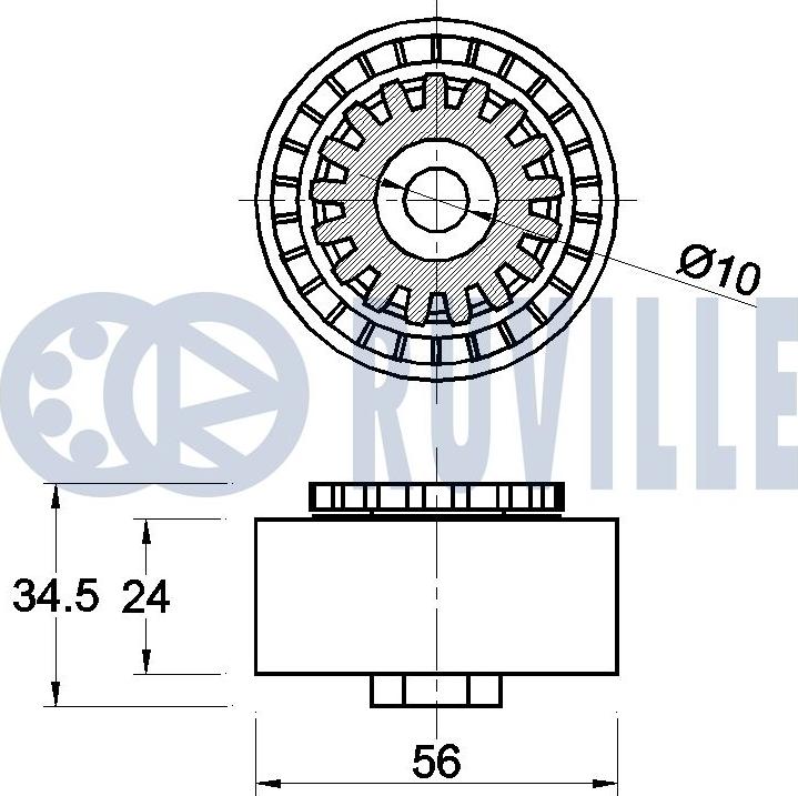 Ruville 540653 - Натягувач ременя, клинові зуб. autozip.com.ua