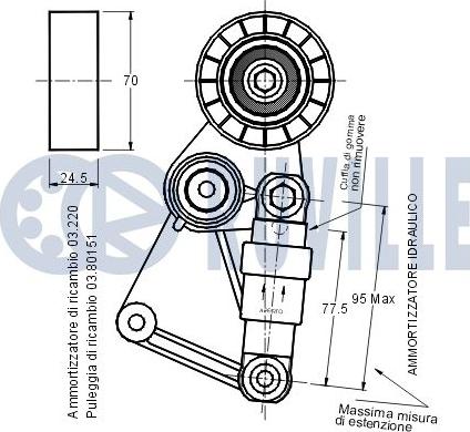 Ruville 540609 - Натягувач ременя, клинові зуб. autozip.com.ua