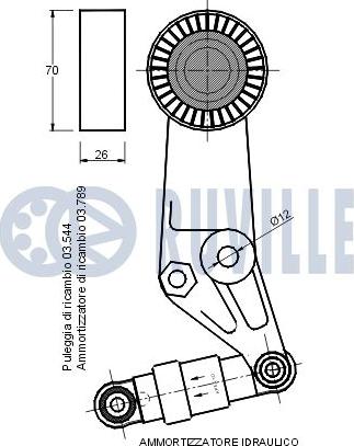 Ruville 540602 - Натягувач ременя, клинові зуб. autozip.com.ua