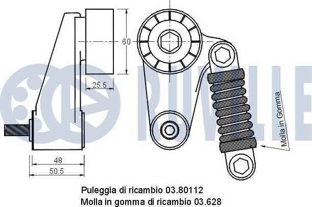 Ruville 540629 - Натягувач ременя, клинові зуб. autozip.com.ua