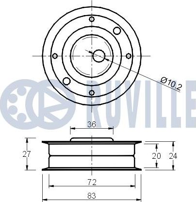 Ruville 540002 - Натяжна ролик, ремінь ГРМ autozip.com.ua