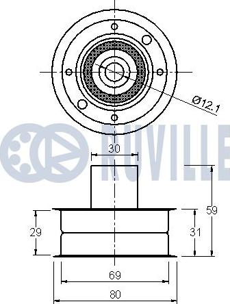 Ruville 540023 - Паразитний / Провідний ролик, зубчастий ремінь autozip.com.ua